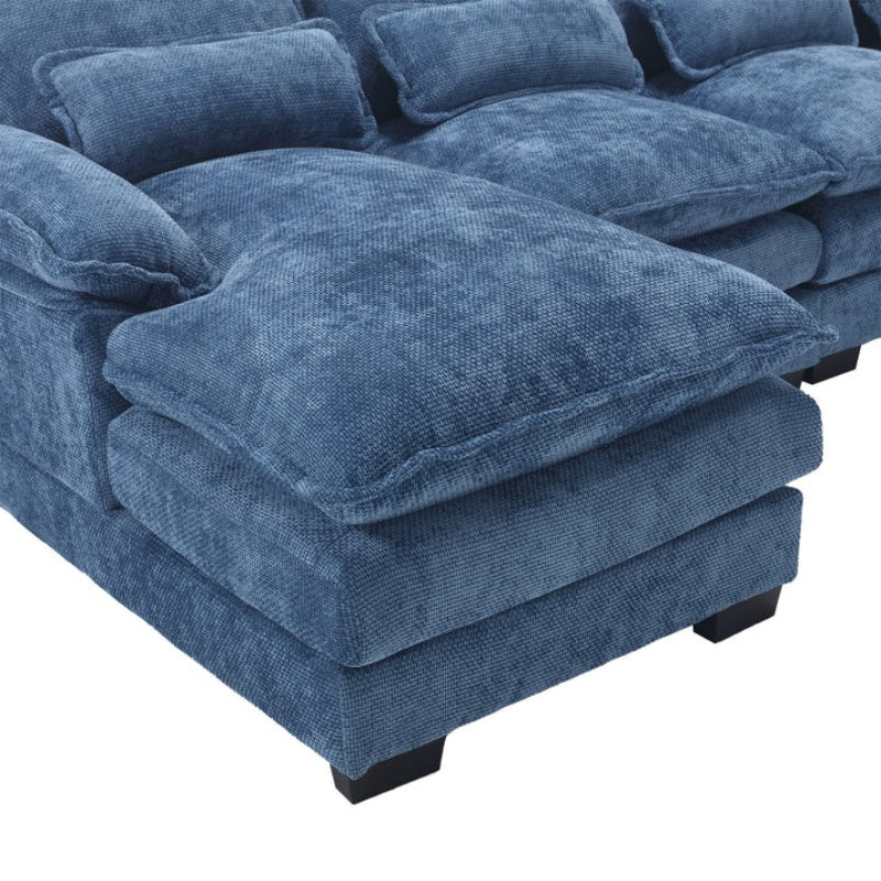 UNITED WE WIN Modern Large chenille Fabric U-Shape Sectional Sofa-海智集-Default-