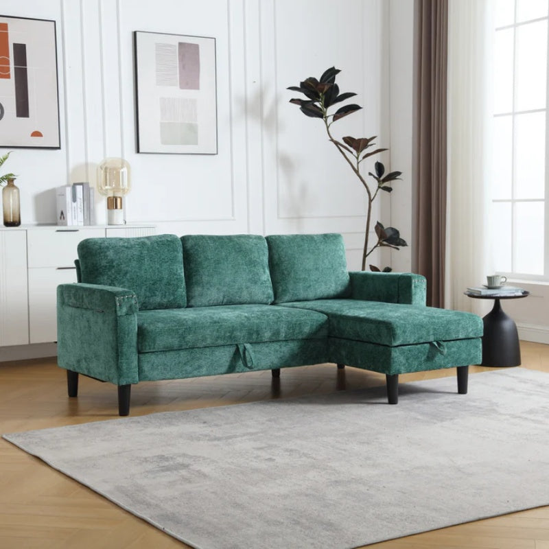 UNITED Sectional Sofa Reversible Sectional Sleeper Sectional Sofa with Storage Chaise-海智集-Default-