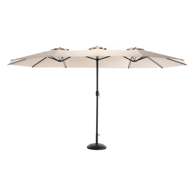 14.8 Ft Double Sided Outdoor Umbrella Rectangular Large with Crank ( khaki )(No Base)-海智集-Default-