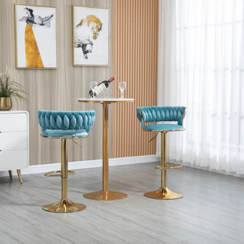 COOLMORE Swivel Bar Stools Set of 2 Adjustable Counter Height Chairs with Footrest for Kitchen, Dining Room 2PC/SET-海智集-Default-
