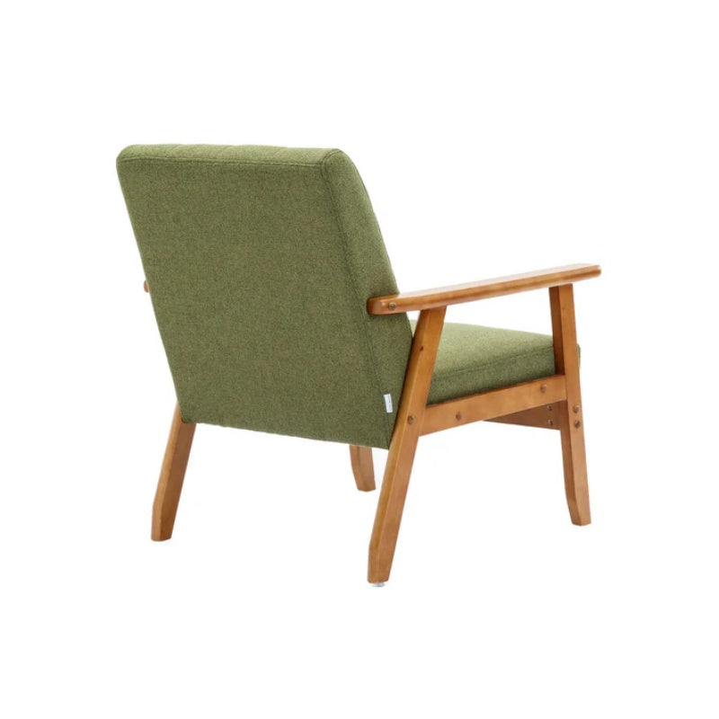 Leisure Chair with Solid Wood Armrest and Feet, Mid-Century Modern Accent chair, for Living Room Bedroom Studio chair-海智集-Default-