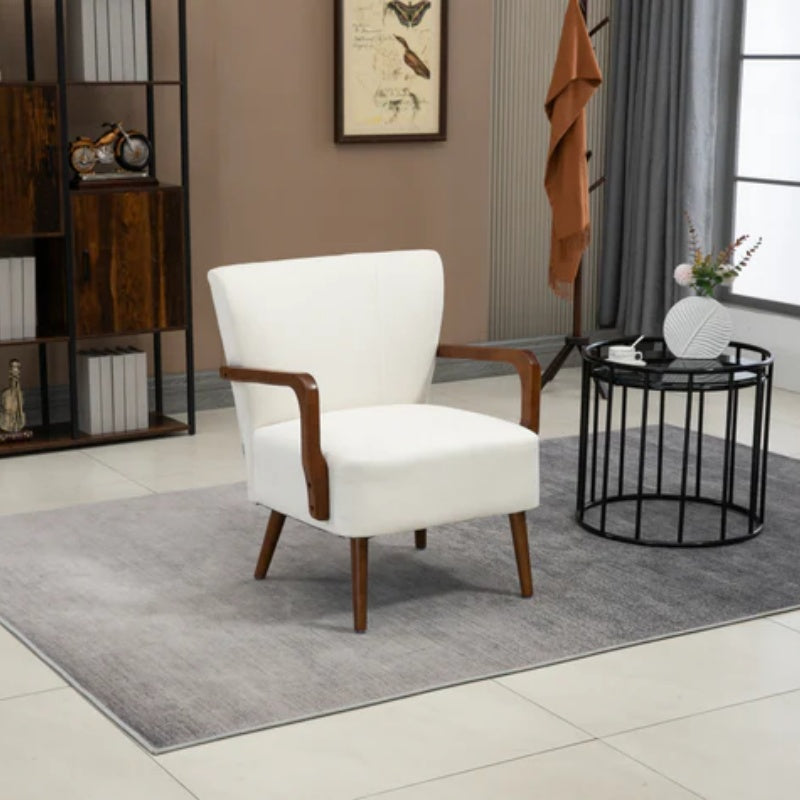 COOLMORE Wood Frame Armchair, Modern Accent Chair Lounge Chair for Living Room-海智集-Default-