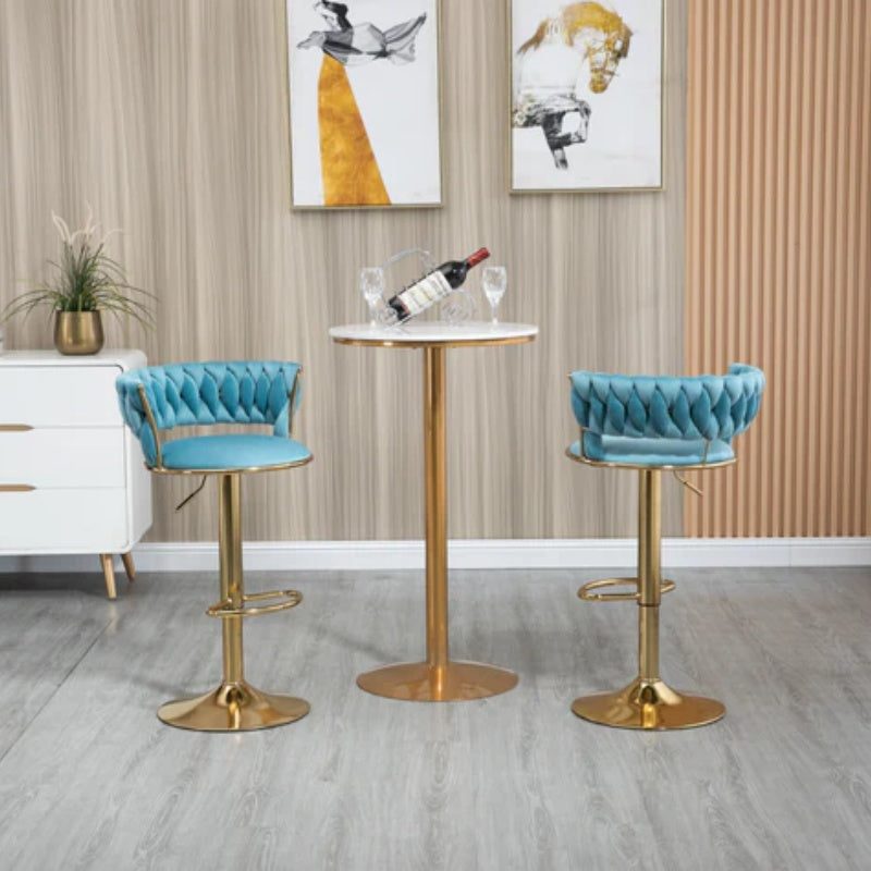 COOLMORE Swivel Bar Stools Set of 2 Adjustable Counter Height Chairs with Footrest for Kitchen, Dining Room 2PC/SET-海智集-Default-