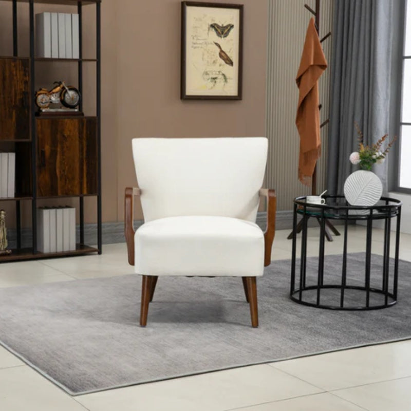 COOLMORE Wood Frame Armchair, Modern Accent Chair Lounge Chair for Living Room-海智集-Default-
