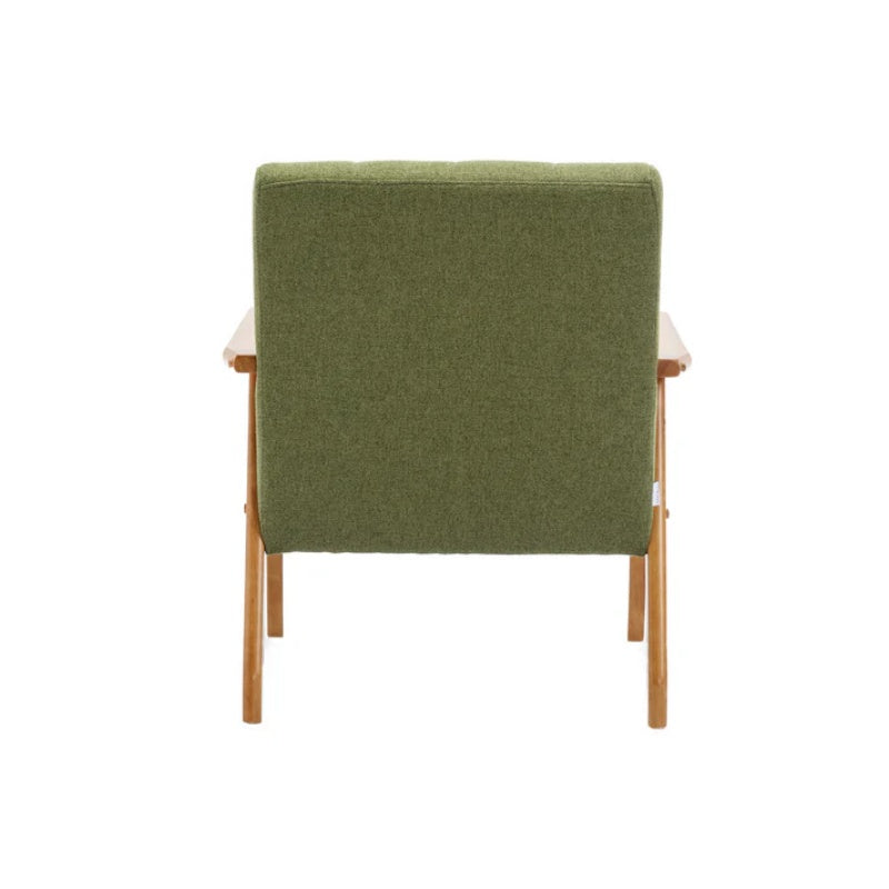 Leisure Chair with Solid Wood Armrest and Feet, Mid-Century Modern Accent chair, for Living Room Bedroom Studio chair-海智集-Default-