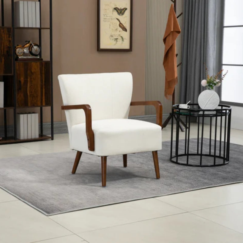 COOLMORE Wood Frame Armchair, Modern Accent Chair Lounge Chair for Living Room-海智集-Default-