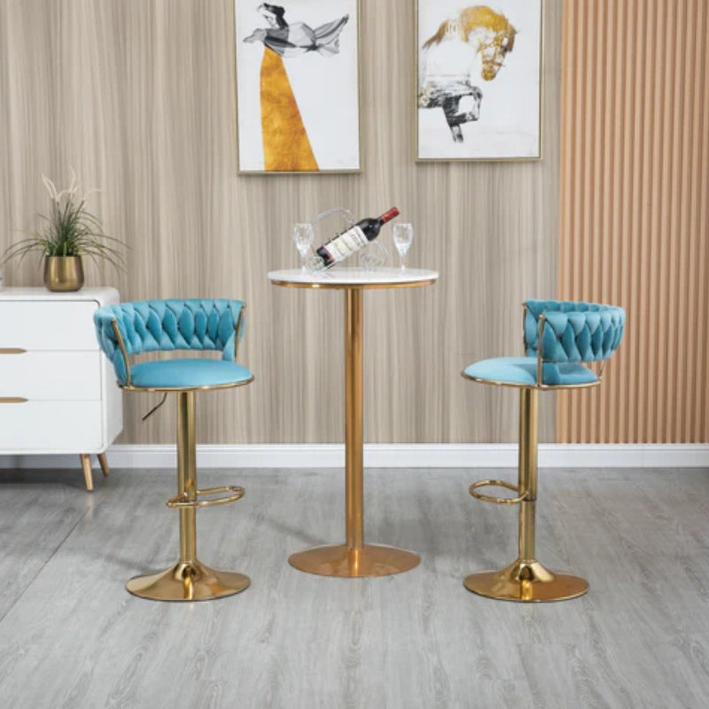 COOLMORE Swivel Bar Stools Set of 2 Adjustable Counter Height Chairs with Footrest for Kitchen, Dining Room 2PC/SET-海智集-Default-