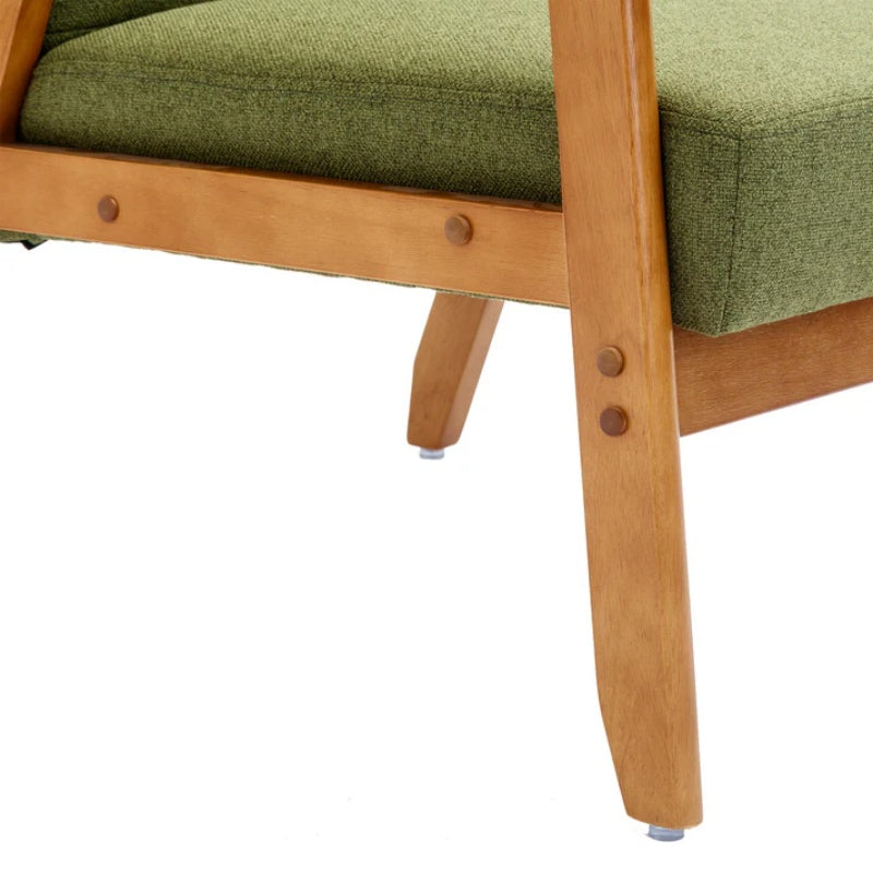 Leisure Chair with Solid Wood Armrest and Feet, Mid-Century Modern Accent chair, for Living Room Bedroom Studio chair-海智集-Default-