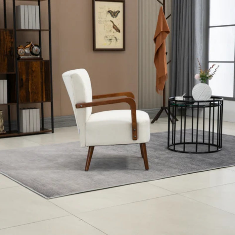COOLMORE Wood Frame Armchair, Modern Accent Chair Lounge Chair for Living Room-海智集-Default-