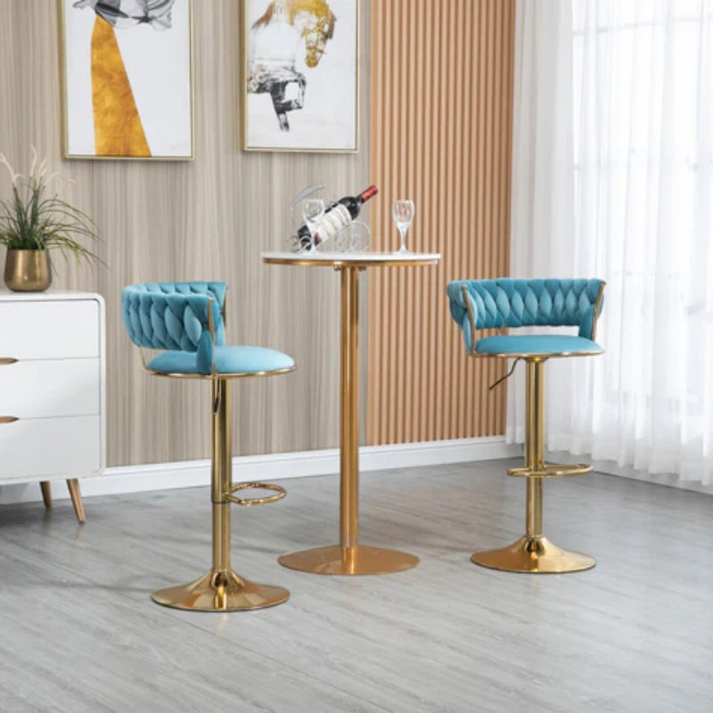COOLMORE Swivel Bar Stools Set of 2 Adjustable Counter Height Chairs with Footrest for Kitchen, Dining Room 2PC/SET-海智集-Default-
