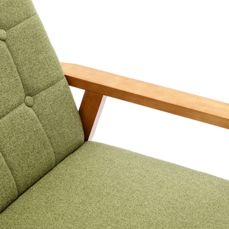 Leisure Chair with Solid Wood Armrest and Feet, Mid-Century Modern Accent chair, for Living Room Bedroom Studio chair-海智集-Default-