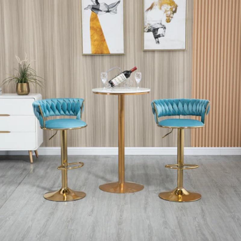 COOLMORE Swivel Bar Stools Set of 2 Adjustable Counter Height Chairs with Footrest for Kitchen, Dining Room 2PC/SET-海智集-Default-