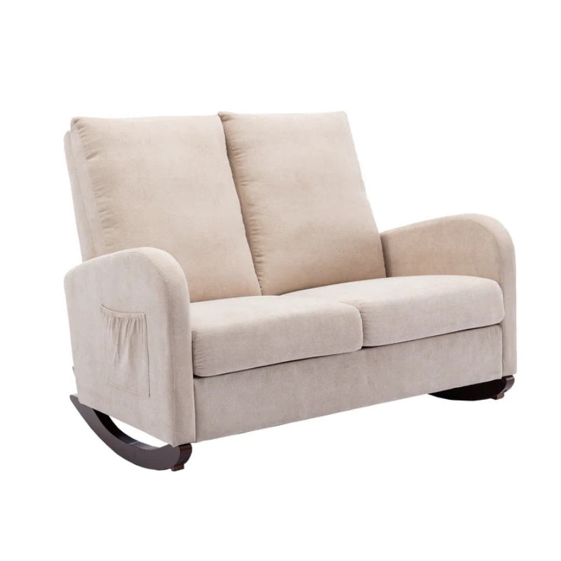 COOLMORE Rocking Chair Upholstered Mid Century Modern Rocker Oversized Wingback Armchair for Living Room-海智集-Default-