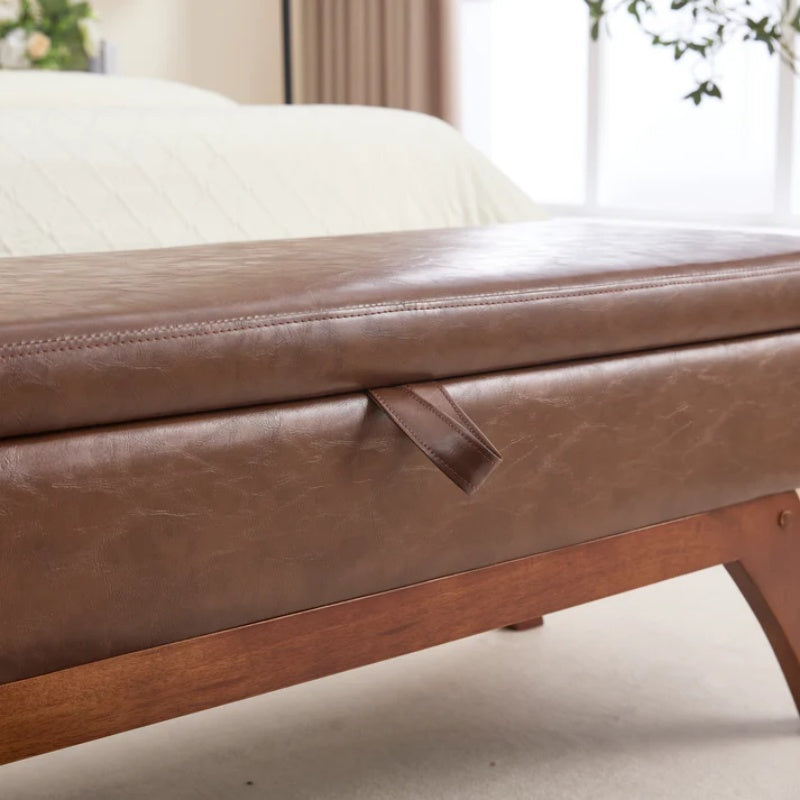 COOLMORE Teddy wool fabric, solid wood feet for solid weighing, and bed end stool with storage function-海智集-Default-
