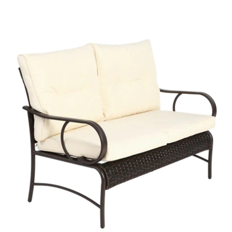 4 Piece Outdoor Patio Furniture Sets, Wicker Conversation Set for Porch Deck, Brown Rattan Sofa Chair with Cushion-海智集-Default-