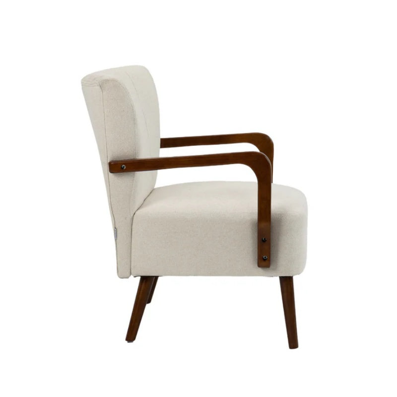 COOLMORE Wood Frame Armchair, Modern Accent Chair Lounge Chair for Living Room-海智集-Default-