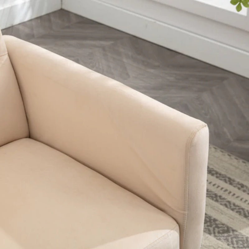 COOLMORE Velvet Accent Chair with Adjustable Armrests and Backrest, Button Tufted Lounge Chair, Single Recliner Armchair with Ottoman-海智集-Default-