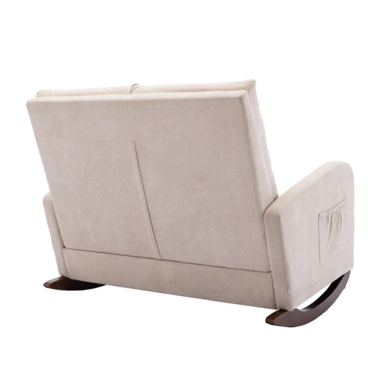 COOLMORE Rocking Chair Upholstered Mid Century Modern Rocker Oversized Wingback Armchair for Living Room-海智集-Default-