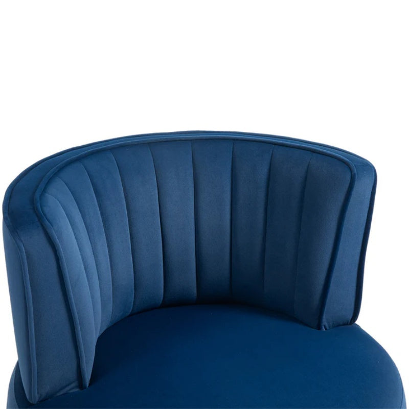 COOLMORE Swivel Barrel Chair, 360 Degree Swivel Accent Sofa Chair with Soft Velvet, Navy, 25.20'' x 25.59'' x 26.38''-海智集-Default-