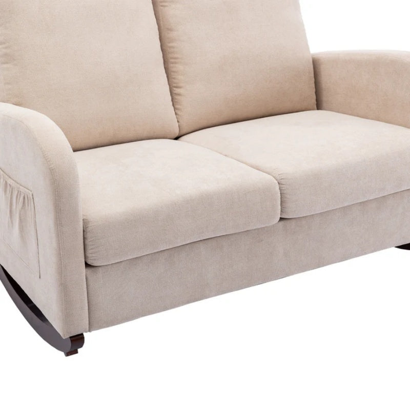 COOLMORE Rocking Chair Upholstered Mid Century Modern Rocker Oversized Wingback Armchair for Living Room-海智集-Default-