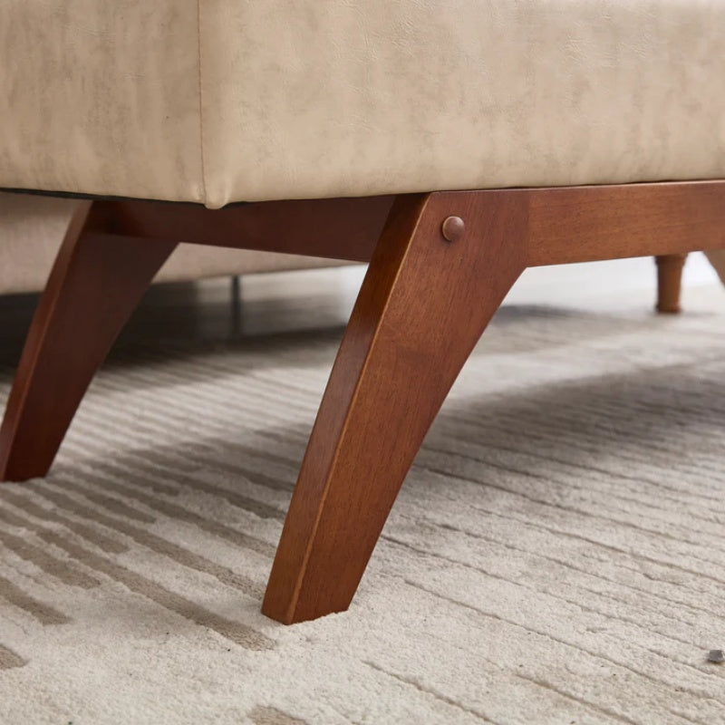 COOLMORE Teddy wool fabric, solid wood feet for solid weighing, and bed end stool with storage function-海智集-Default-