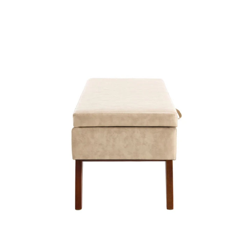 COOLMORE Teddy wool fabric, solid wood feet for solid weighing, and bed end stool with storage function-海智集-Default-