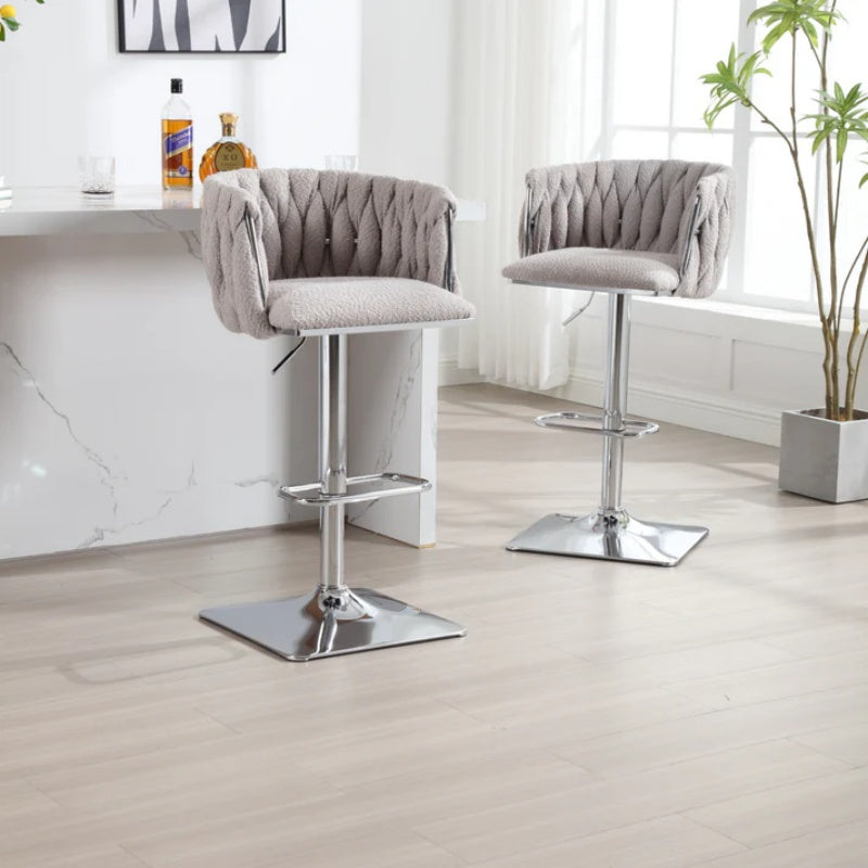COOLMORE Vintage Bar Stools with Back and Footrest Counter Height Dining Chairs 2PC/SET-海智集-Default-