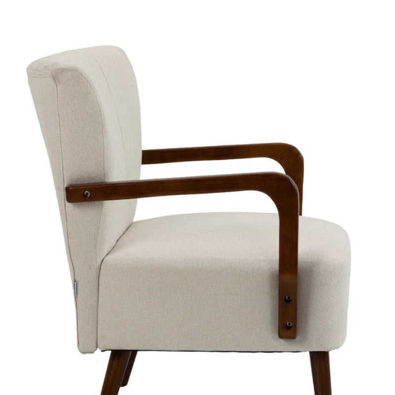 COOLMORE Wood Frame Armchair, Modern Accent Chair Lounge Chair for Living Room-海智集-Default-