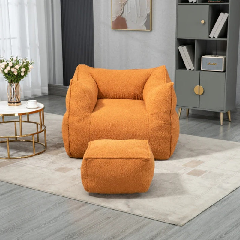 COOLMORE Bean Bag Chair Lazy Sofa/Footstool Durable Comfort Lounger High Back Bean Bag Chair Couch for Adults and Kids, Indoor & Outdoor-海智集-Default-