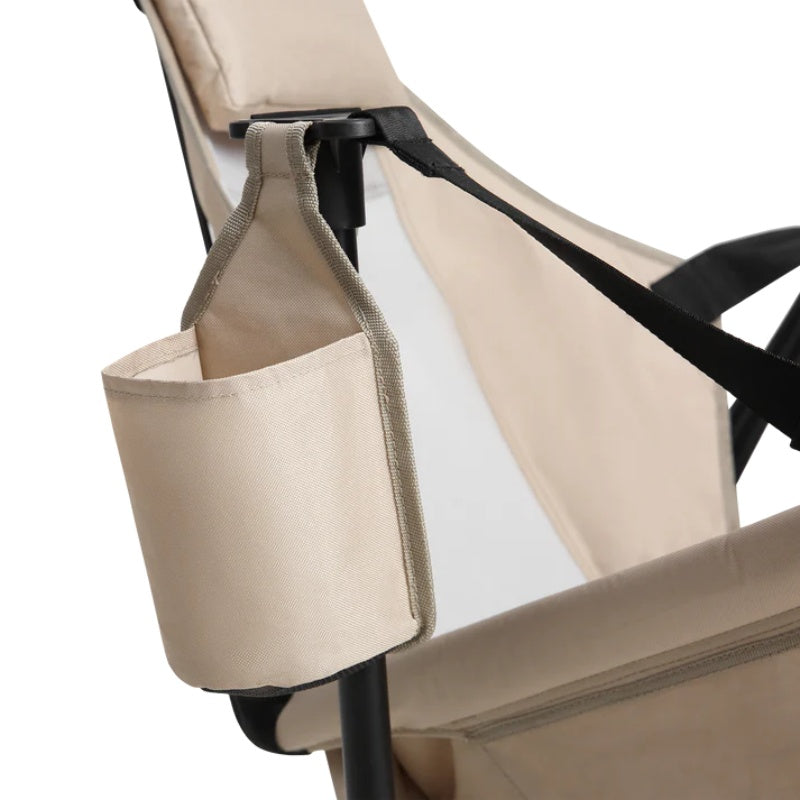 Hammock Camping Chair, Folding Portable Rocking Chair, Aluminum Alloy Adjustable Back Swinging Chair with Pillow Cup Holder, Recliner with Carry Bag for Outdoor Travel Lawn Backyard, KHAKI-海智集-Default-