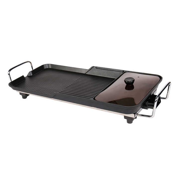 2-in-1 Popular Smokeless Electric 2000W Panini Contact Grill Chicken Grill Machine Temperature Controlled for Household Hotel-海智集-