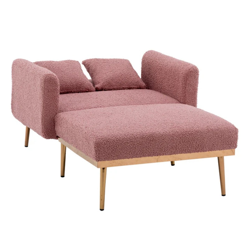 COOLMORE fashionable and classic style chaise lounge chair / accent chair for Living Room, bedroom (Brush Pink Teddy )-海智集-Default-
