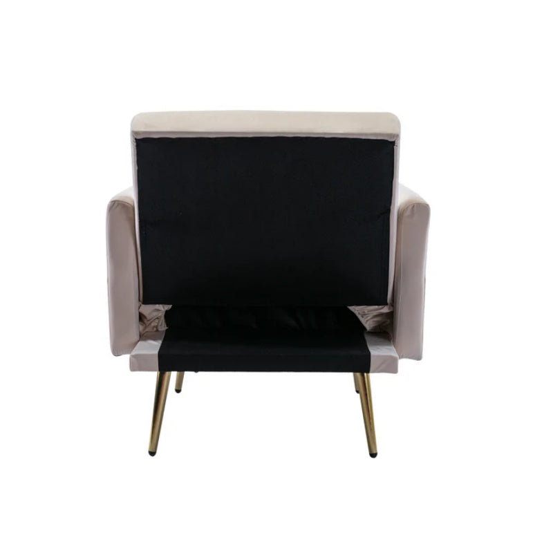 COOLMORE Velvet Accent Chair with Adjustable Armrests and Backrest, Button Tufted Lounge Chair, Single Recliner Armchair with Ottoman-海智集-Default-