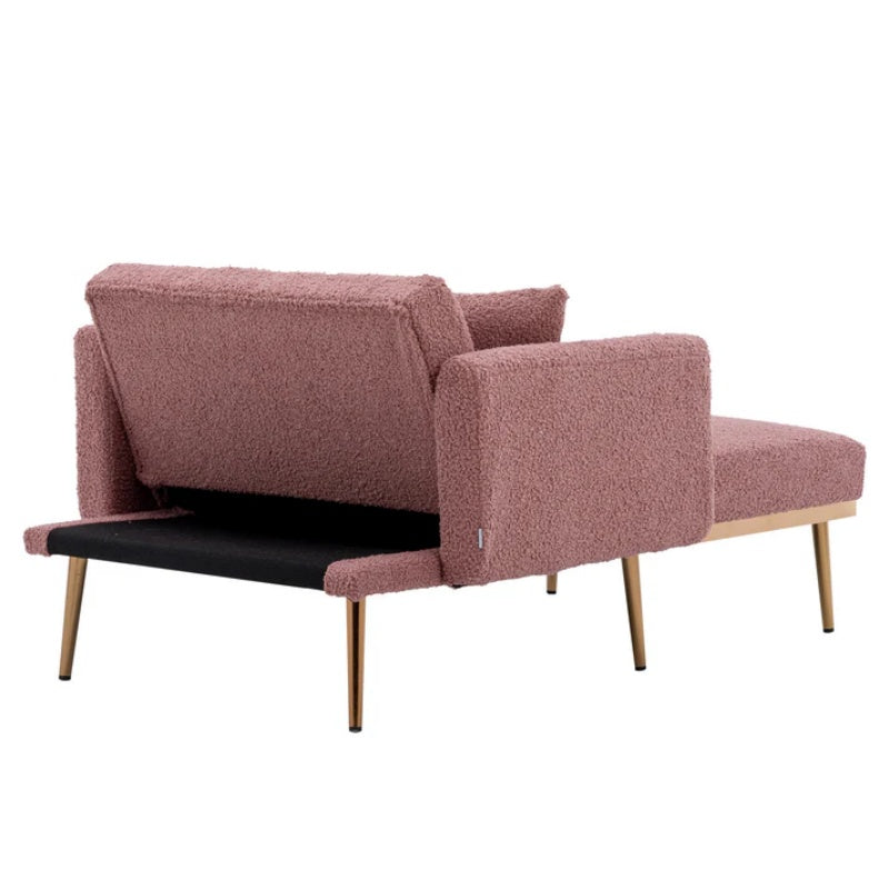 COOLMORE fashionable and classic style chaise lounge chair / accent chair for Living Room, bedroom (Brush Pink Teddy )-海智集-Default-