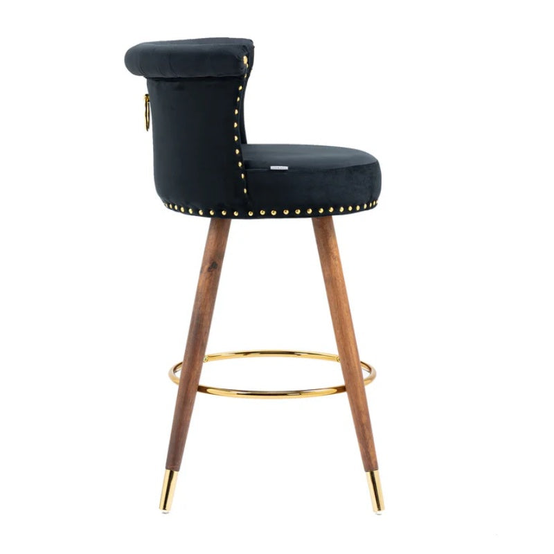 COOLMORE Swivel Bar Stools with Backrest Footrest ,with a fixed height of 360 degrees-海智集-Default-
