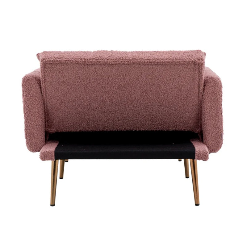 COOLMORE fashionable and classic style chaise lounge chair / accent chair for Living Room, bedroom (Brush Pink Teddy )-海智集-Default-