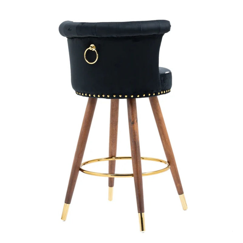 COOLMORE Swivel Bar Stools with Backrest Footrest ,with a fixed height of 360 degrees-海智集-Default-