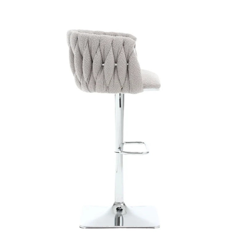 COOLMORE Vintage Bar Stools with Back and Footrest Counter Height Dining Chairs 2PC/SET-海智集-Default-