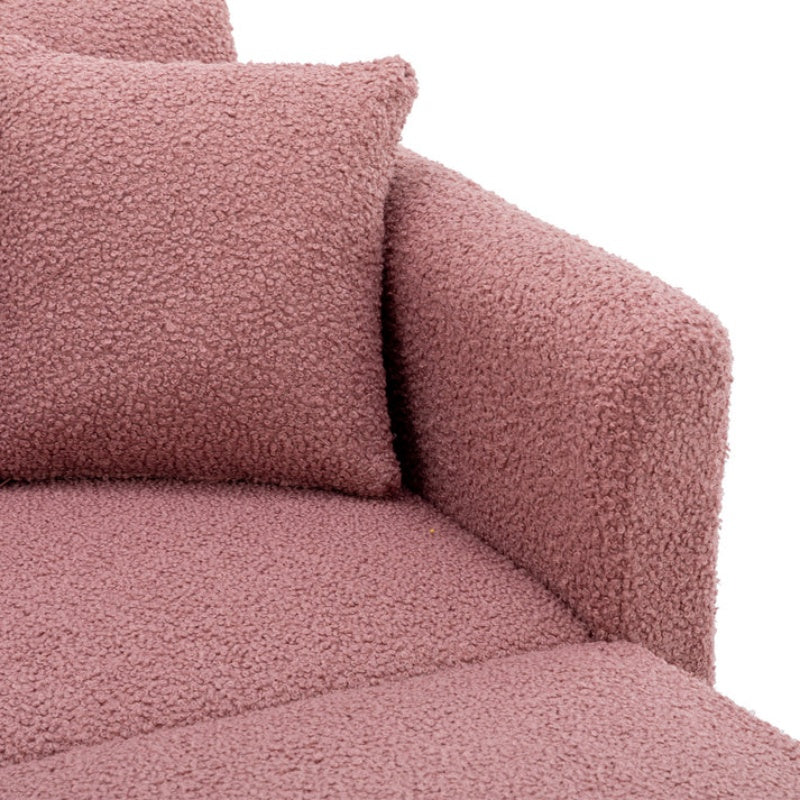 COOLMORE fashionable and classic style chaise lounge chair / accent chair for Living Room, bedroom (Brush Pink Teddy )-海智集-Default-