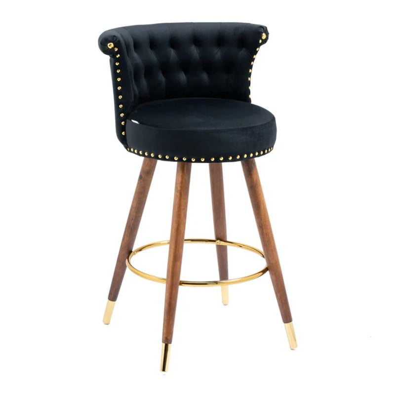COOLMORE Swivel Bar Stools with Backrest Footrest ,with a fixed height of 360 degrees-海智集-Default-