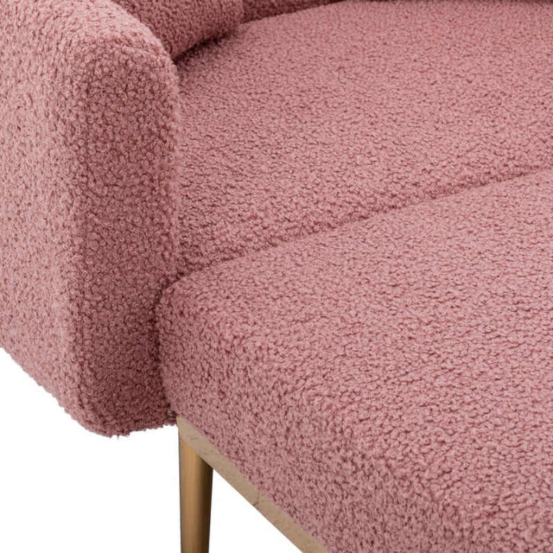 COOLMORE fashionable and classic style chaise lounge chair / accent chair for Living Room, bedroom (Brush Pink Teddy )-海智集-Default-
