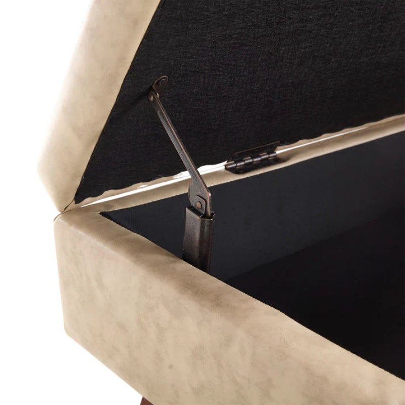 COOLMORE Teddy wool fabric, solid wood feet for solid weighing, and bed end stool with storage function-海智集-Default-