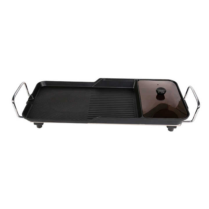 2-in-1 Popular Smokeless Electric 2000W Panini Contact Grill Chicken Grill Machine Temperature Controlled for Household Hotel-海智集-