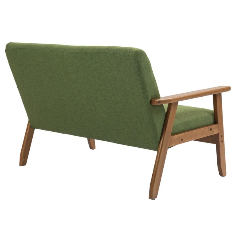 COOLMORE Mid-Century Modern Solid Loveseat Sofa Upholstered Linen Loveseat, 2-Seat Upholstered Loveseat Sofa Modern Couch-海智集-Default-