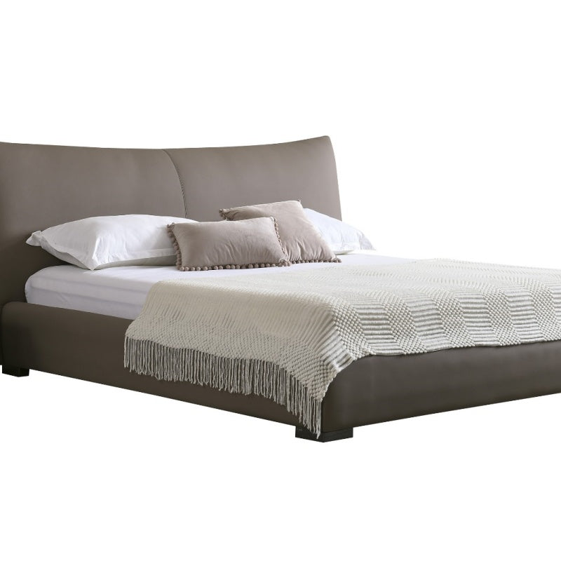 Jinxuan Series GINSON genuine leather Bed, modern and simple Italian light luxury high-end solid wood soft package Chanel (including bed board, excluding bedside table)-海智集-