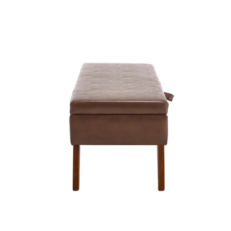 COOLMORE Teddy wool fabric, solid wood feet for solid weighing, and bed end stool with storage function-海智集-Default-