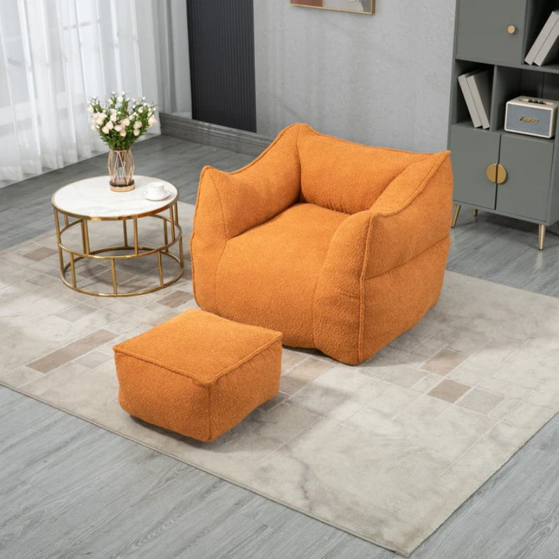 COOLMORE Bean Bag Chair Lazy Sofa/Footstool Durable Comfort Lounger High Back Bean Bag Chair Couch for Adults and Kids, Indoor & Outdoor-海智集-Default-