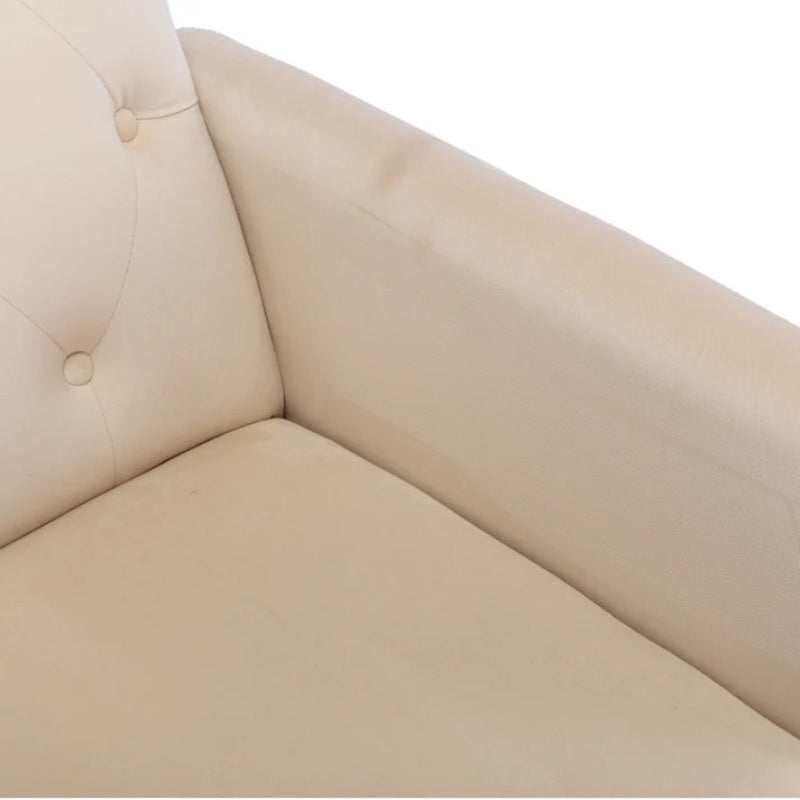 COOLMORE Velvet Accent Chair with Adjustable Armrests and Backrest, Button Tufted Lounge Chair, Single Recliner Armchair with Ottoman-海智集-Default-