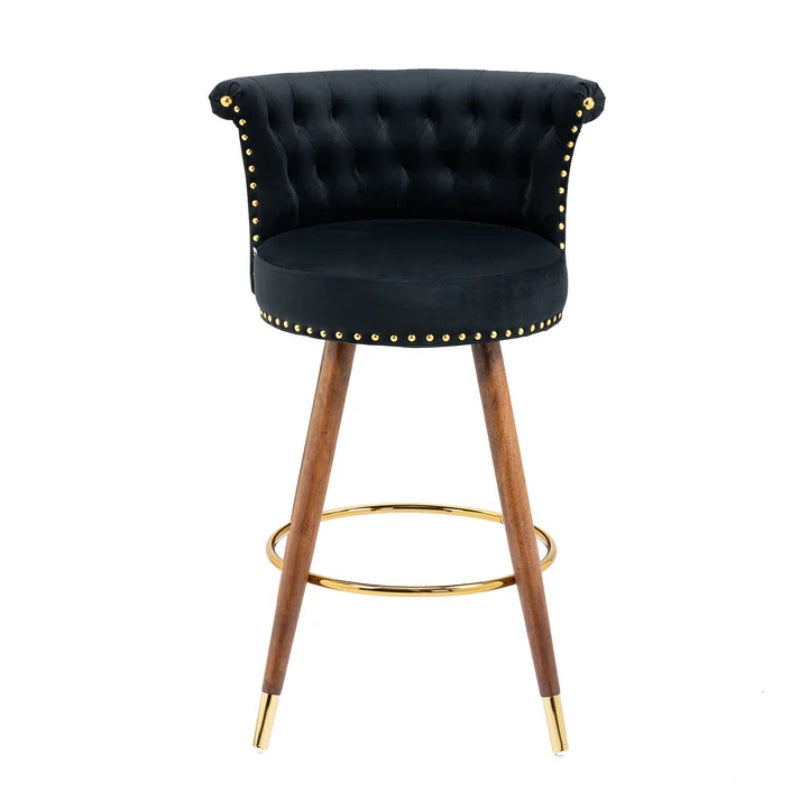COOLMORE Swivel Bar Stools with Backrest Footrest ,with a fixed height of 360 degrees-海智集-Default-