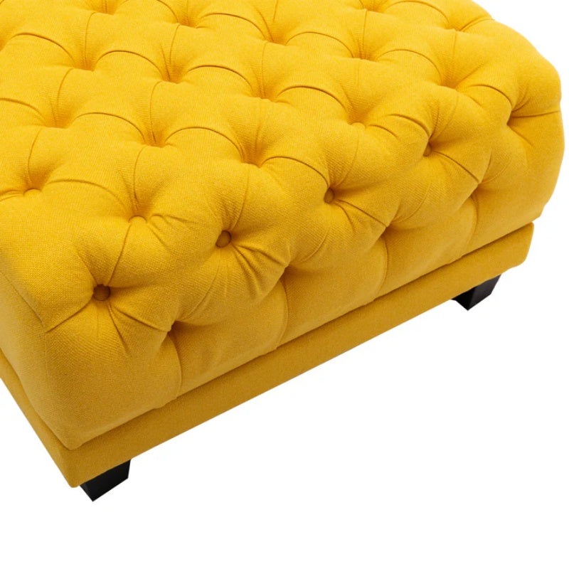 COOLMORE Multifunctional Living Room Leisure Chaise Lounge Barry Tufted Comfy Armchair Wireless Charging, Smooth Reclining Backrest & Lumbar Pillow for Home Apartment (Yellow linen)-海智集-Default-